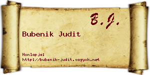 Bubenik Judit névjegykártya